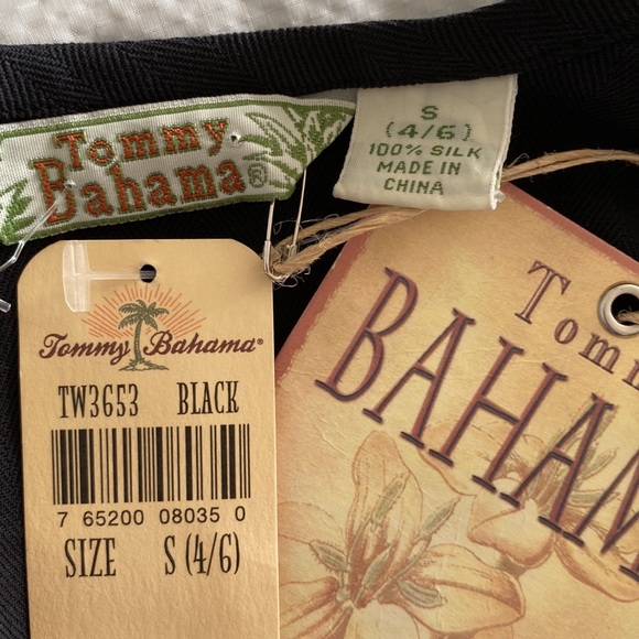 NWT TOMMY BAHAMA silk black tank shell top blouse S - Picture 3 of 3